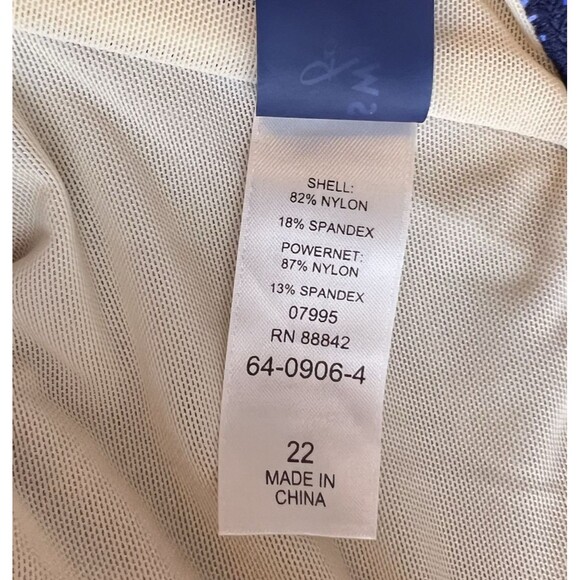 Swimsuits For All Women's Size 22 Blue Floral Tankini Top Only Empire Padded - Picture 8 of 9